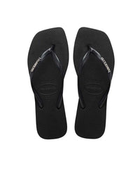 Havaianas Women's Slim Square Metalic Logo Thongs – Black – view 2