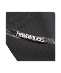 Havaianas Women's Slim Square Metalic Logo Thongs – Black – view 4