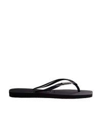 Havaianas Women's Slim Square Metalic Logo Thongs – Black – view 3